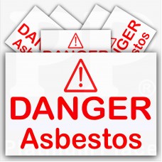 6 x Asbestos Warning Stickers-Self Adhesive Vinyl Hazard Health and Safety Signs 